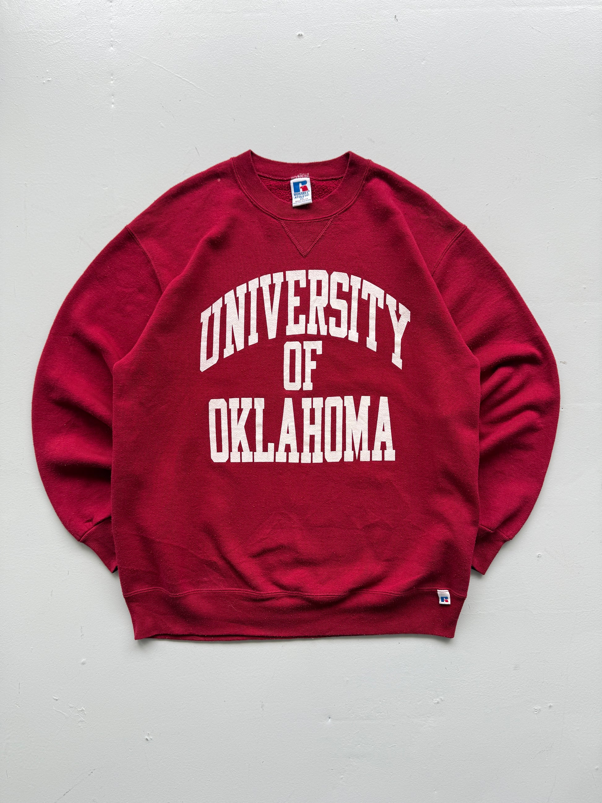 Red Collage Spell Out 90's Vintage Graphic Sweatshirt Jumper- Large