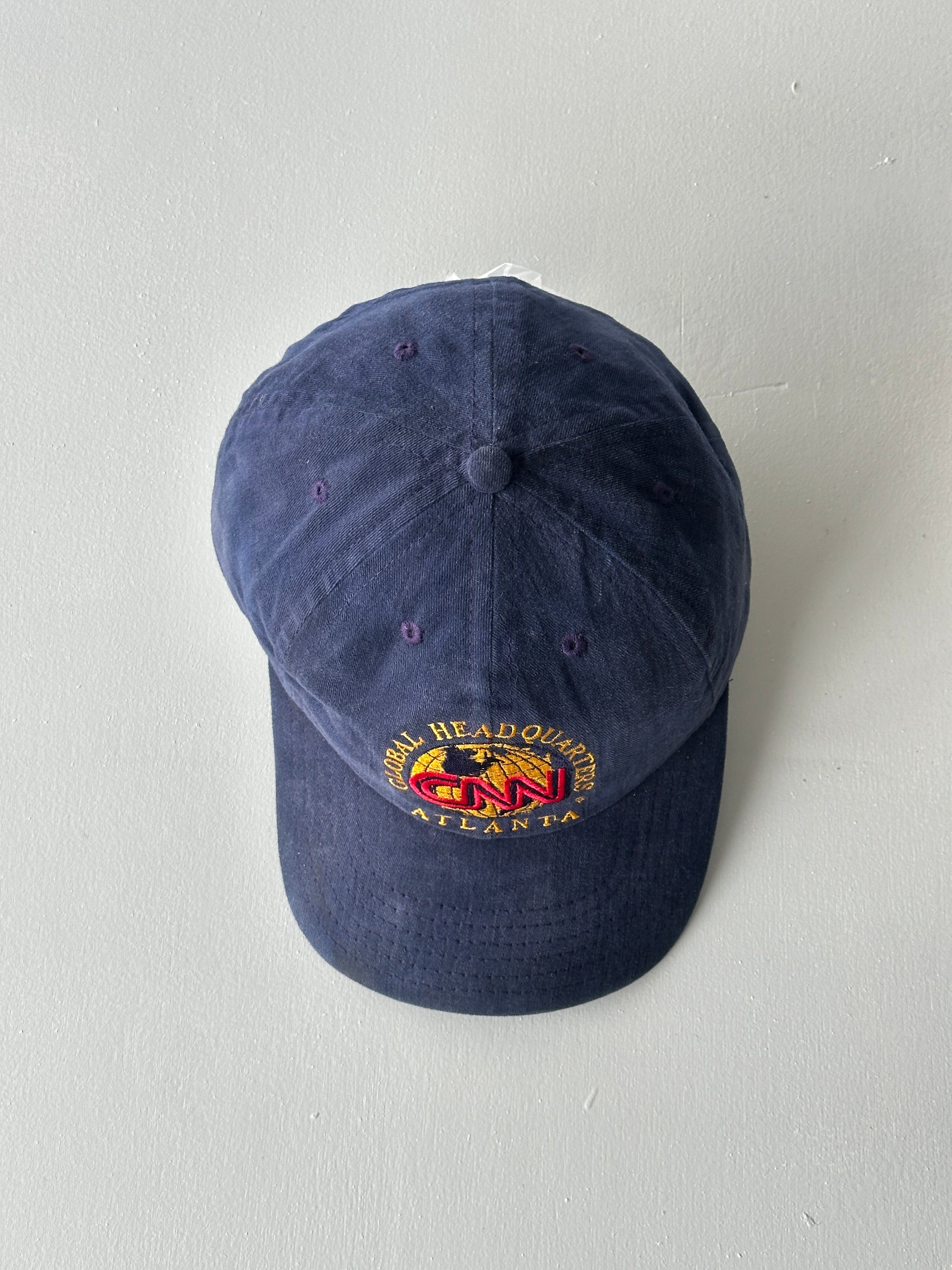 Navy CNN Global Headquarters 90's Vintage SnapBack Trucker Cap