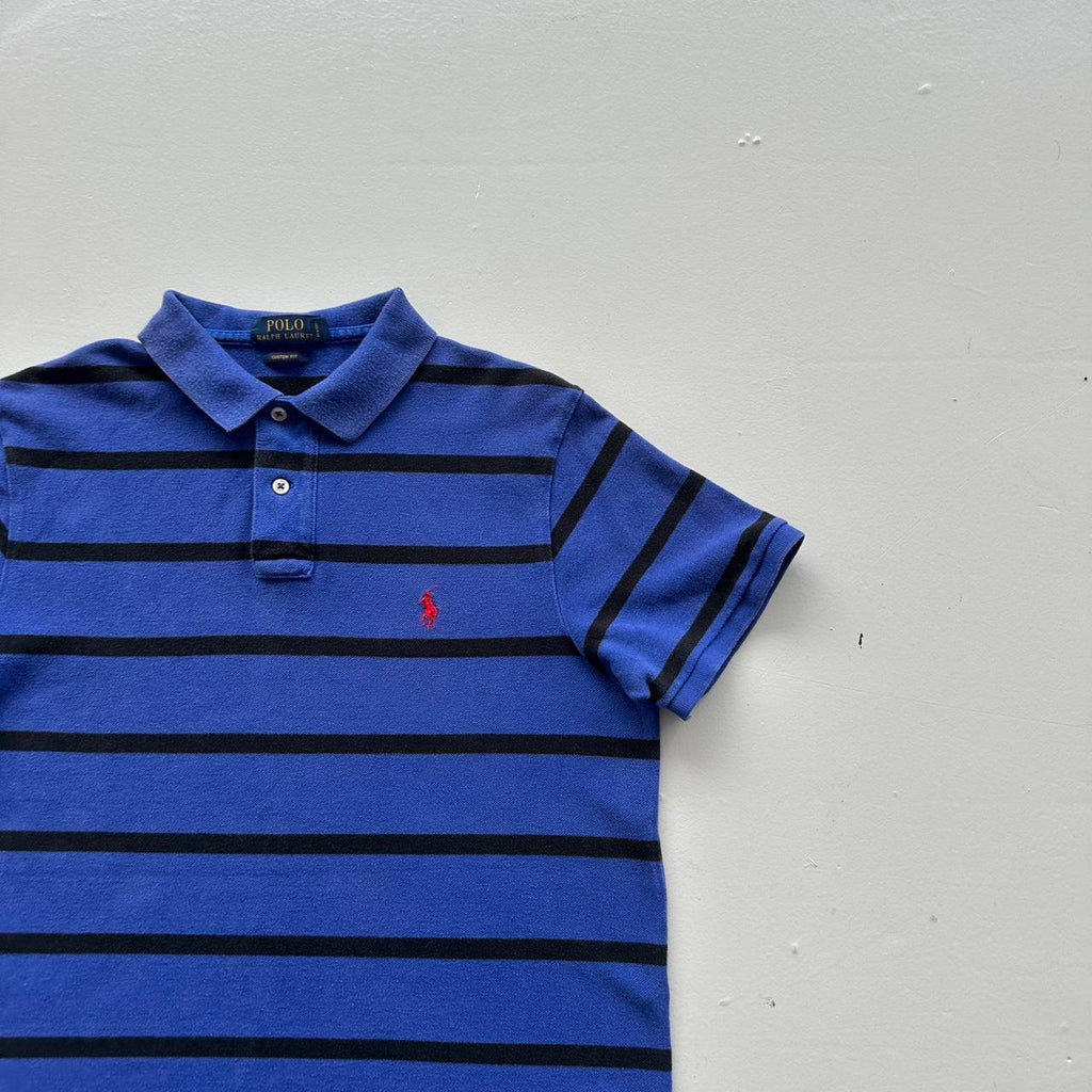 Blue / Black Polo Ralph Lauren Vintage Polo Shirt - Medium