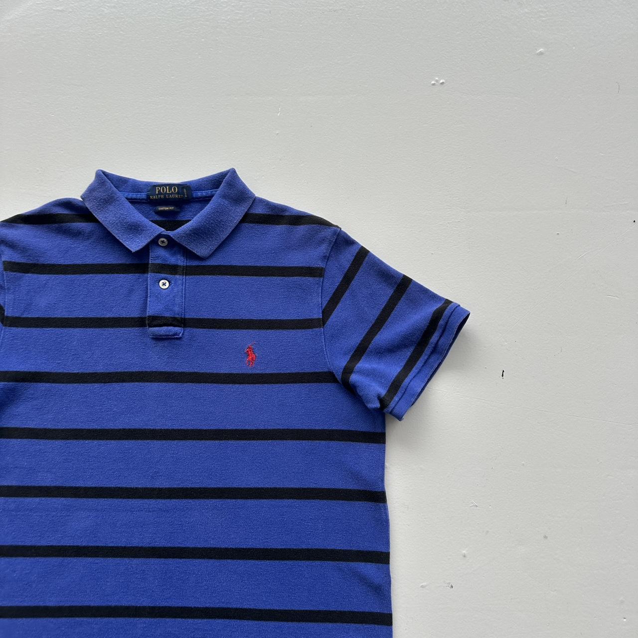 Blue / Black Polo Ralph Lauren Vintage Polo Shirt - Medium