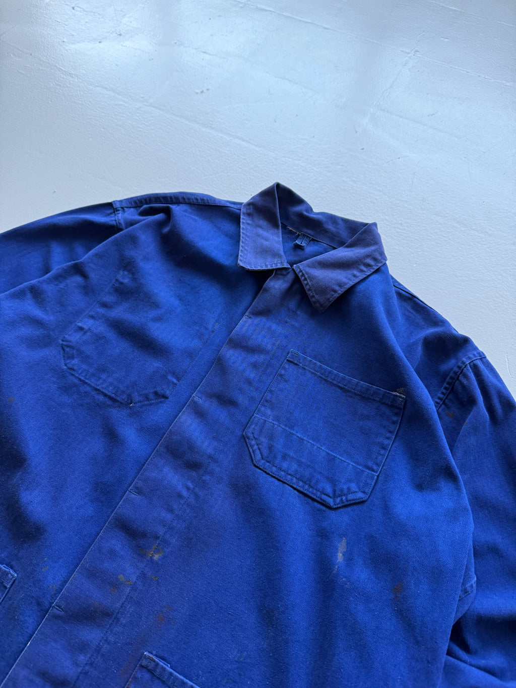 Navy French Herringbone Twill Workwear 80’s Vintage Chore Jacket CH030 - Large