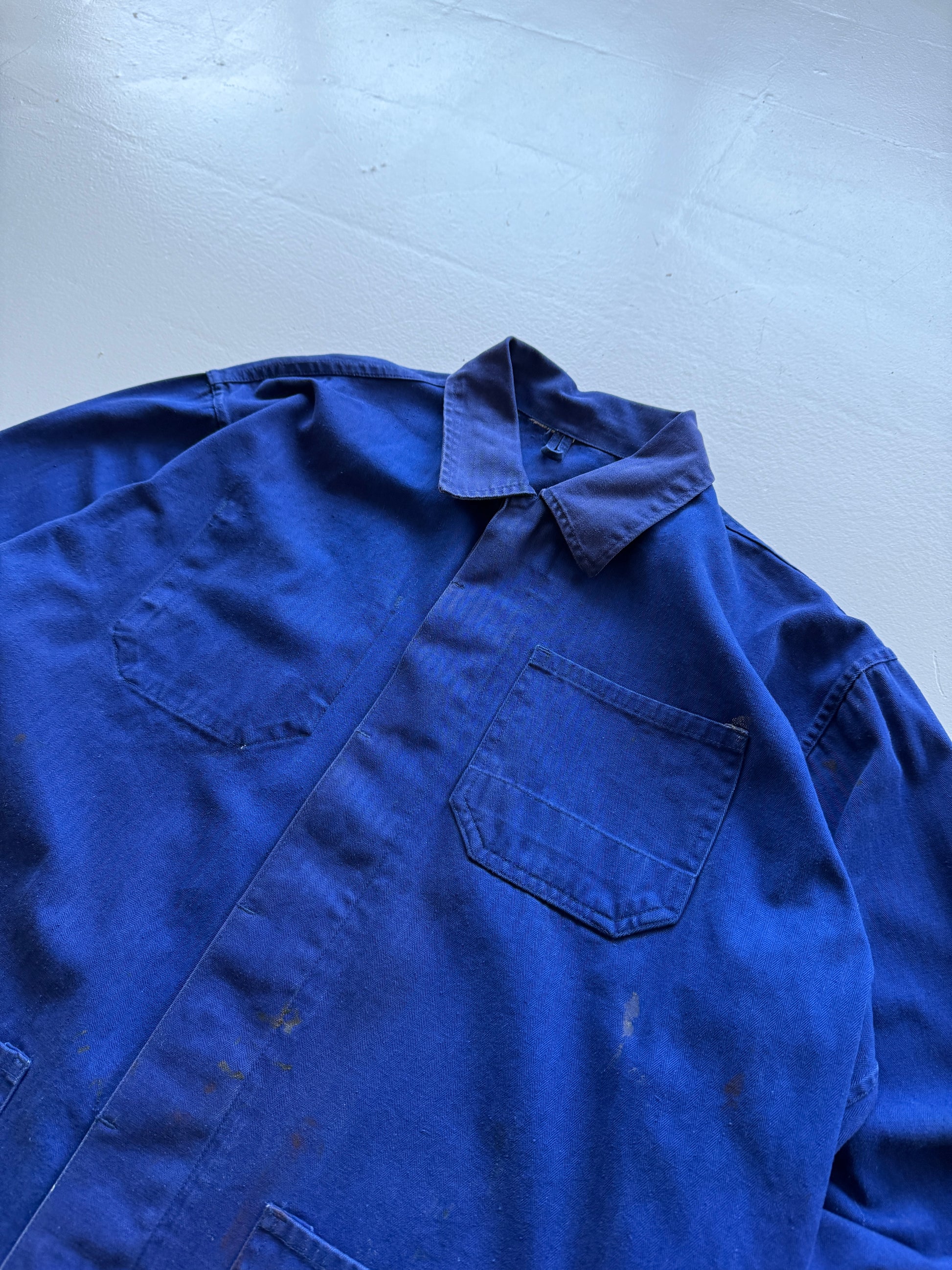 Navy French Herringbone Twill Workwear 80’s Vintage Chore Jacket CH030 - Large