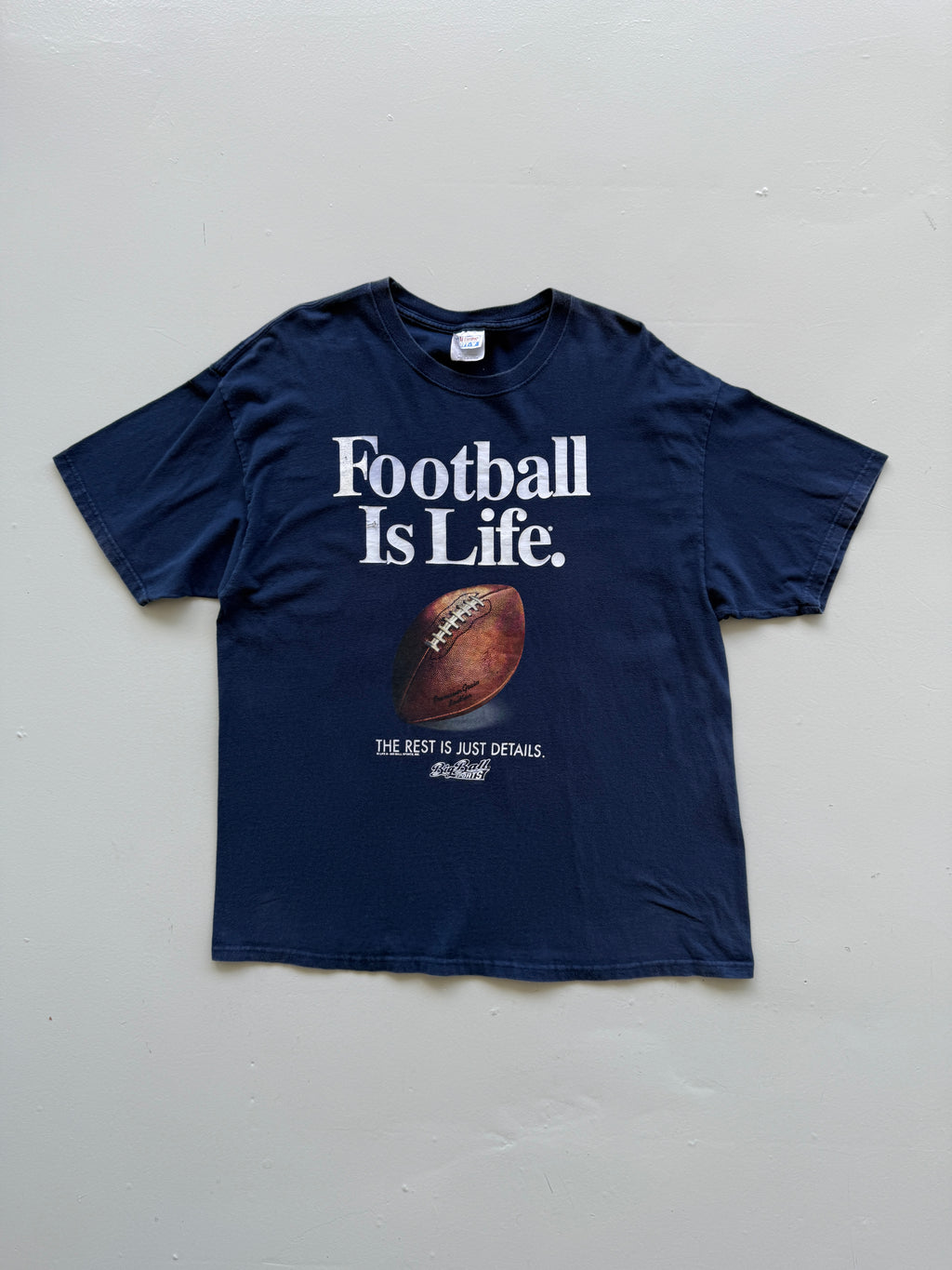 Navy Blue Football is Life 90's Vintage Graphic NFL T-Shirt - XL