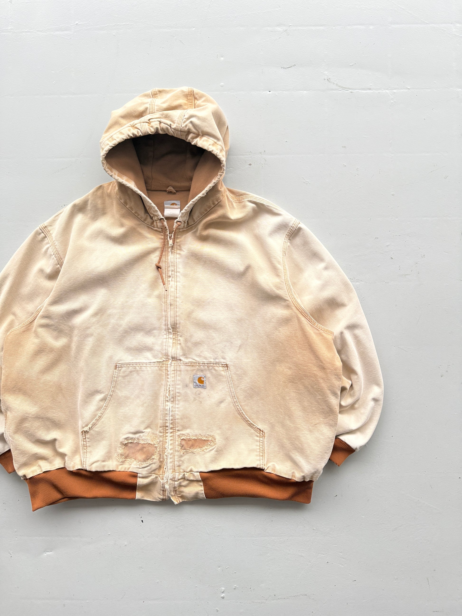 Faded Cream Carhartt 90's Vintage Canvas Active Jacket - 3XL