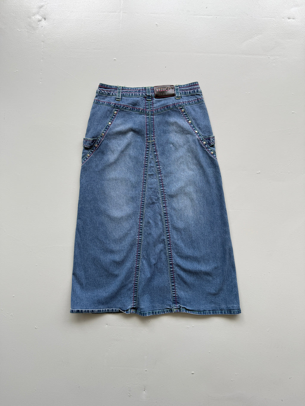 Blue Vezucc 00's Vintage Y2K Hippie Denim Maxi Skirt - Size 10