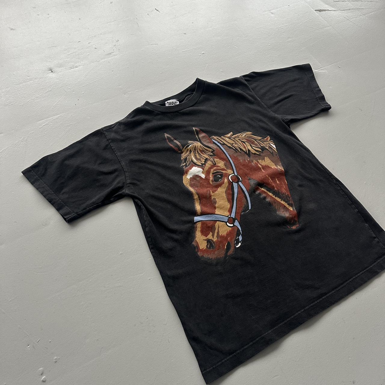 Black Horse 00s Vintage Graphic T-Shirt - Medium