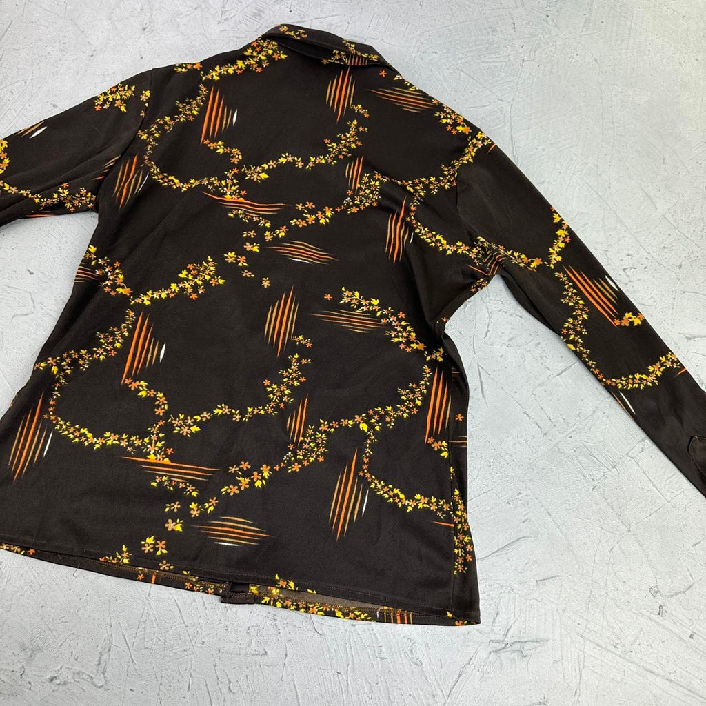 Vintage 70s Patterned Shirt - Small Size 8/10