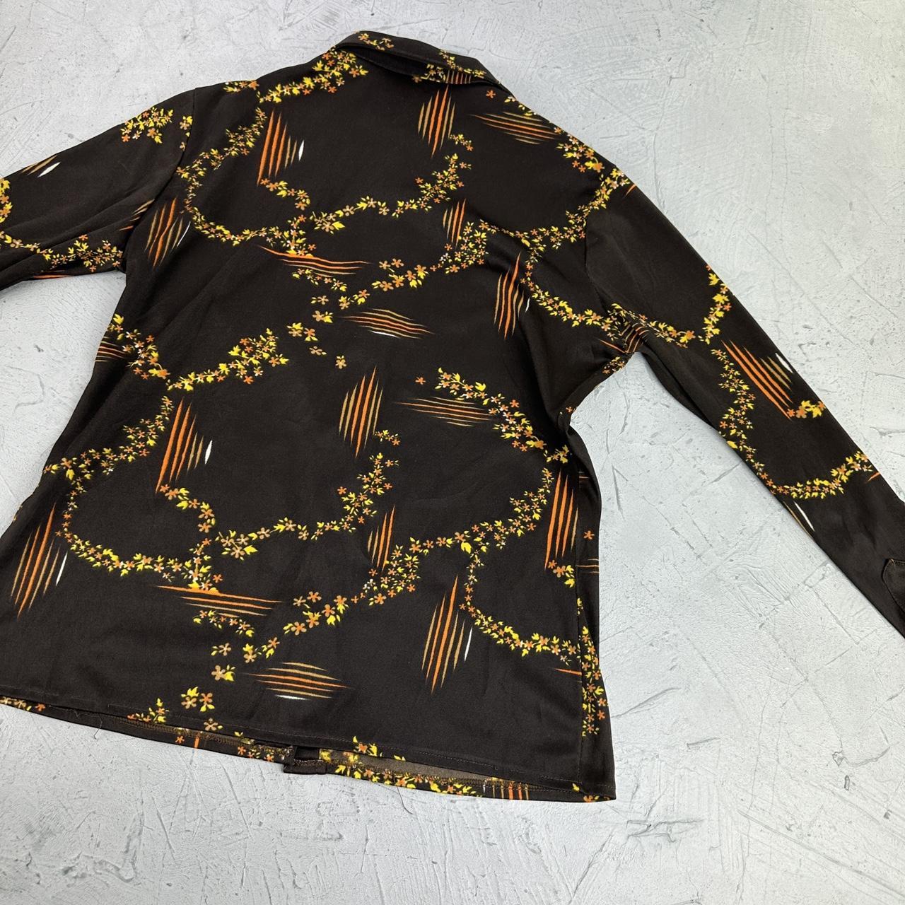 Vintage 70s Patterned Shirt - Small Size 8/10