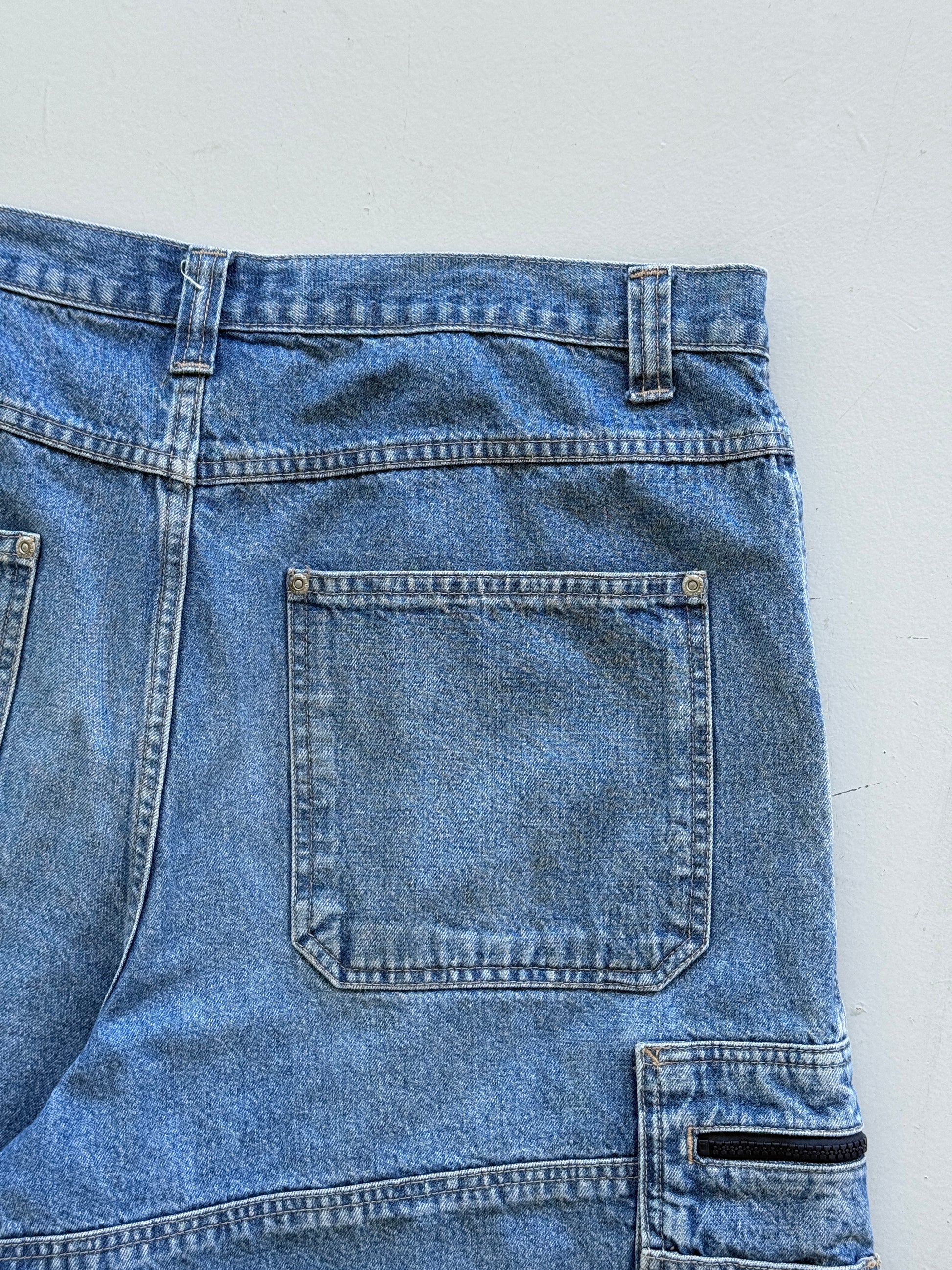 Blue Faded Glory 00's Vintage Y2K Baggy Hip Hop Cargo Shorts - W40 x L10.5