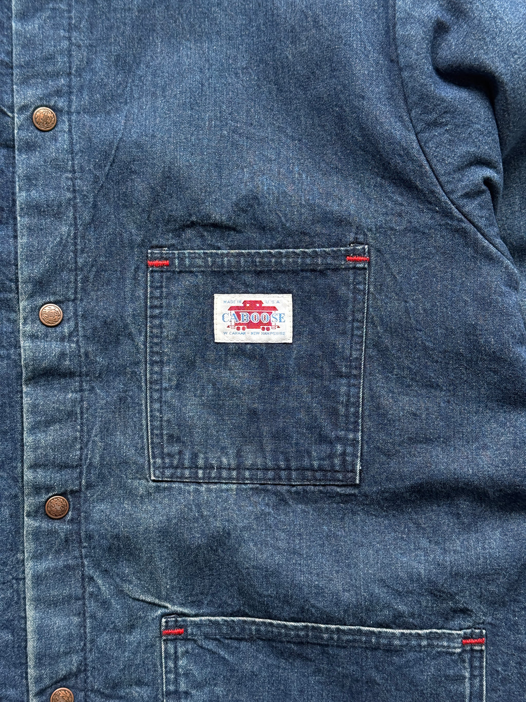 Blue Caboose Made in USA Vintage Denim Blanket Lined Chore Jacket - XL