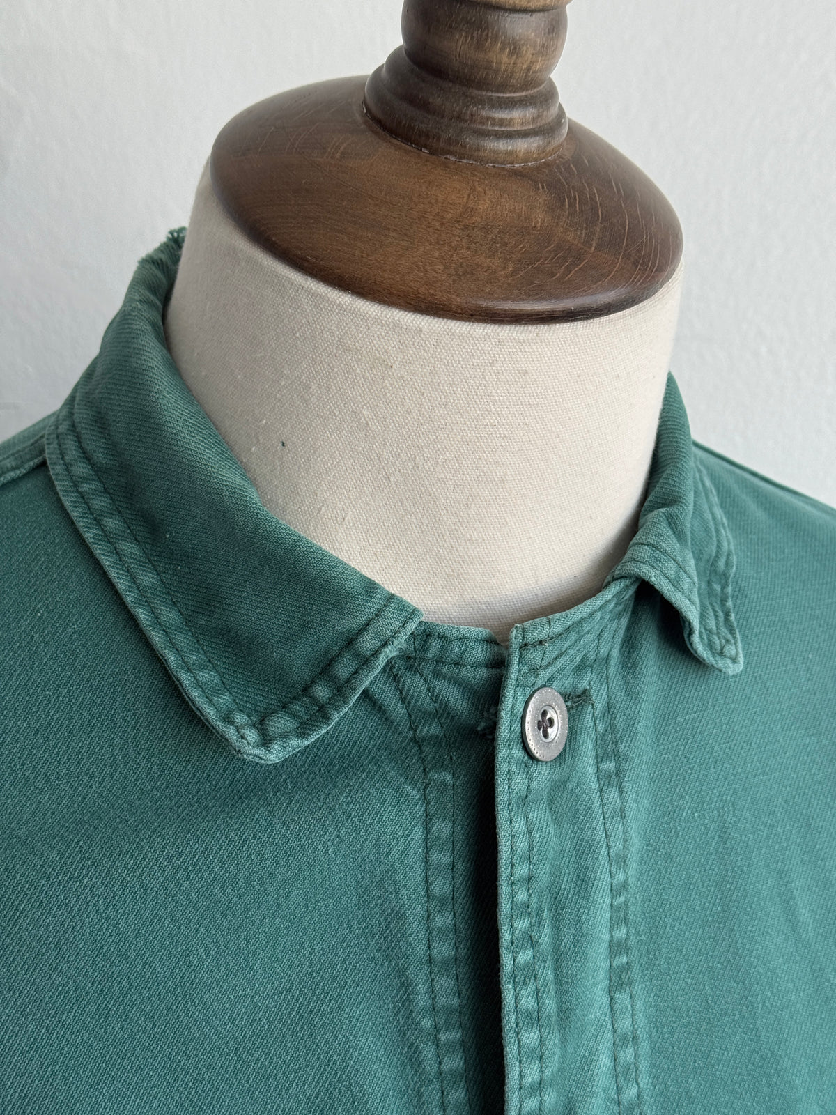 Thrashed Green French 70's Vintage Workwear Chore Jacket CH518 - Small