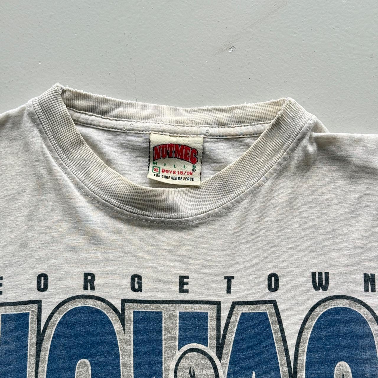 Grey Georgetown Bulldogs 90s Vintage Collage Graphic T-Shirt - Small