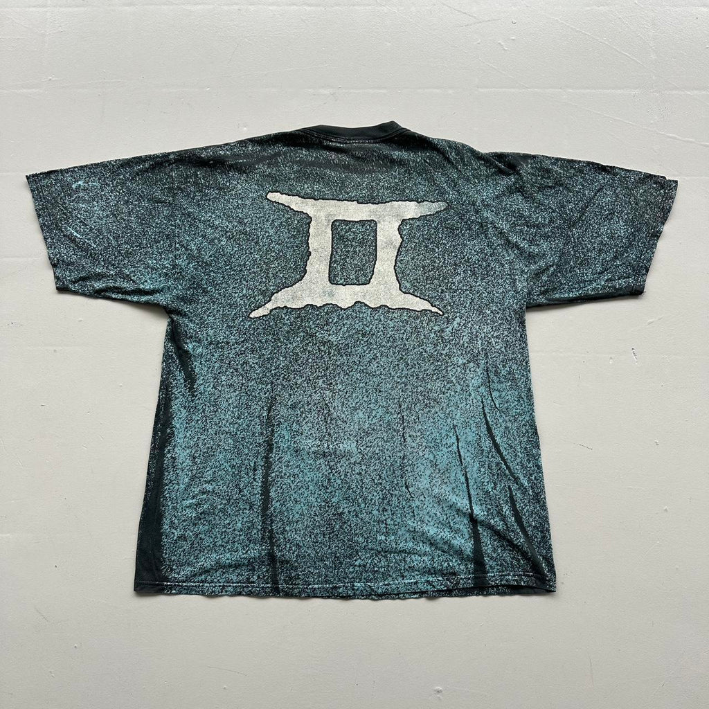 Black Blue Gemini AOP 90s Vintage Graphic T-Shirt - 2XL