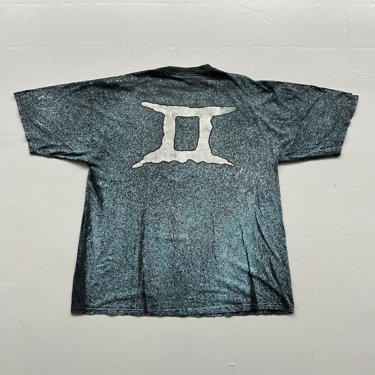 Black Blue Gemini AOP 90s Vintage Graphic T-Shirt - 2XL