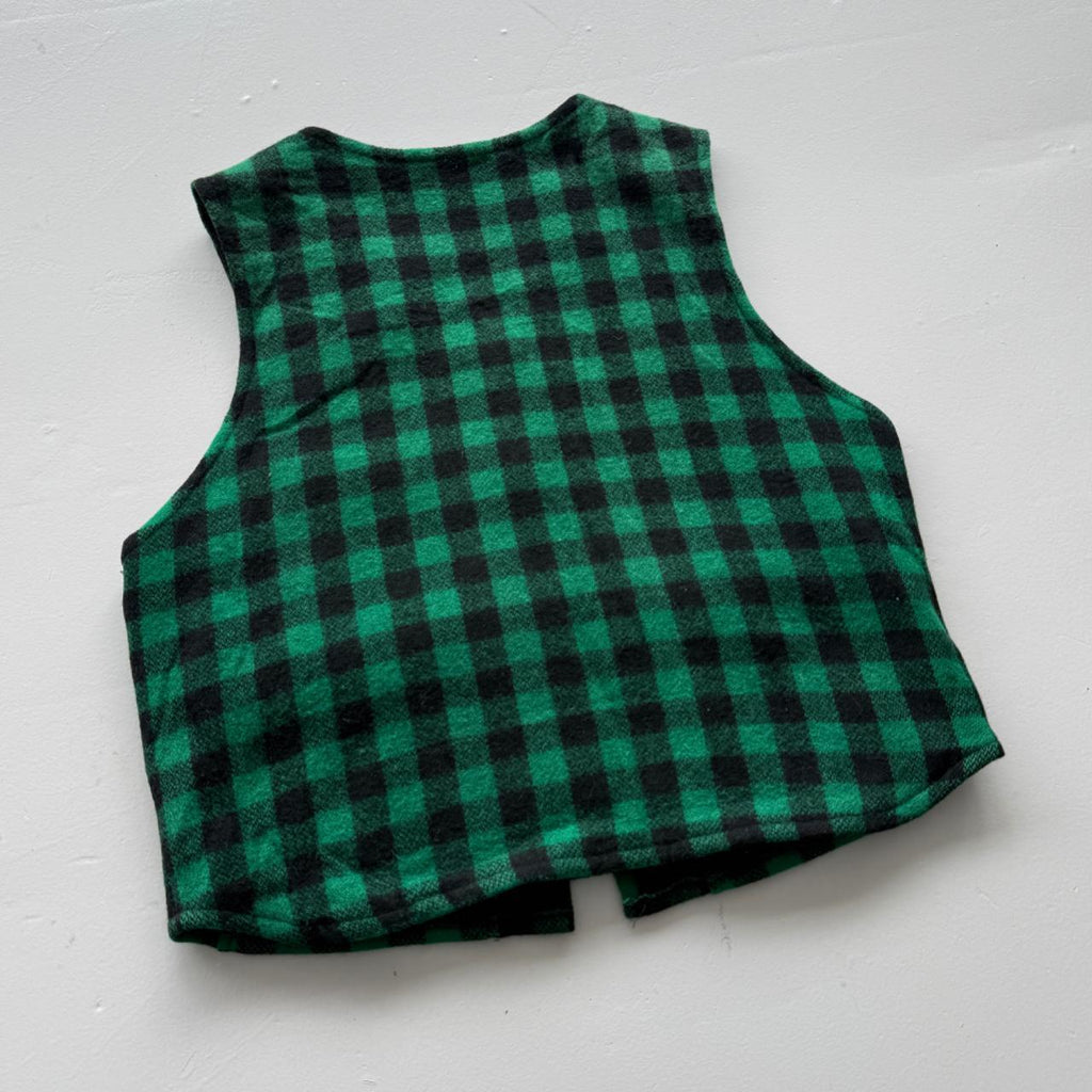 Checkered Johnson Woollen Mills 70s Vintage Buffalo Plaid Waistcoat / Vest - XL