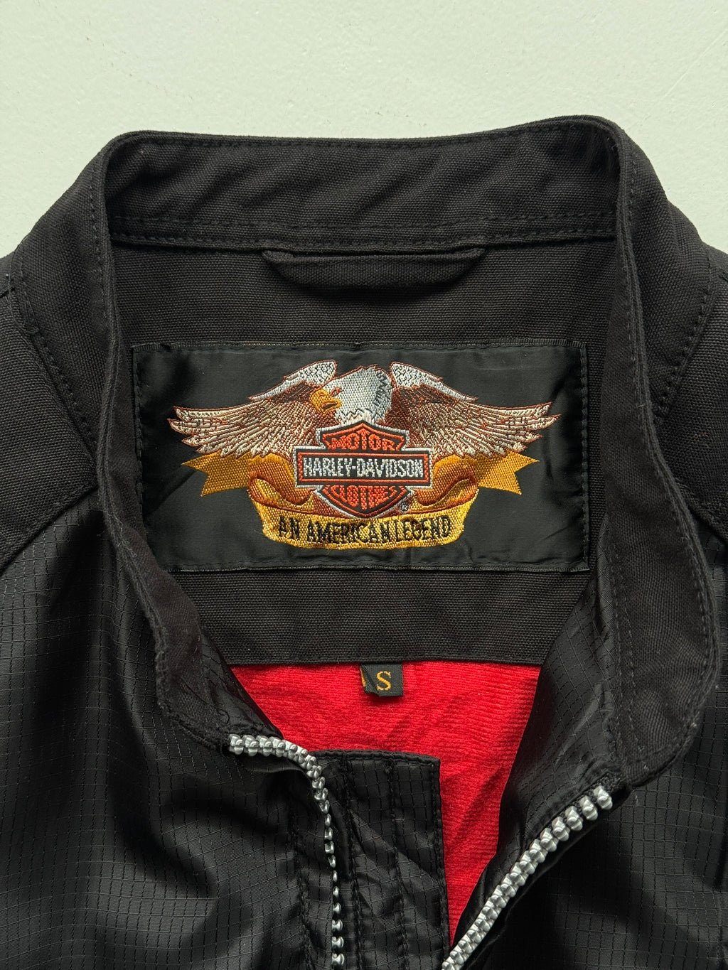 Black Harley Davidson 90's Vintage Biker Jacket - Small