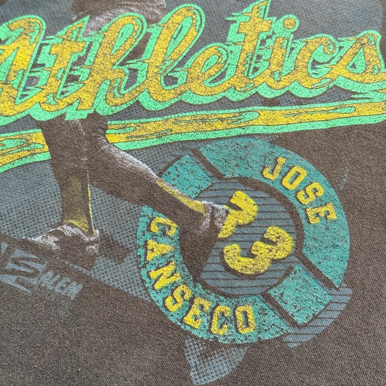Faded Brown Athletics Baseball 90s Vintage Graphic T-Shirt - Large
