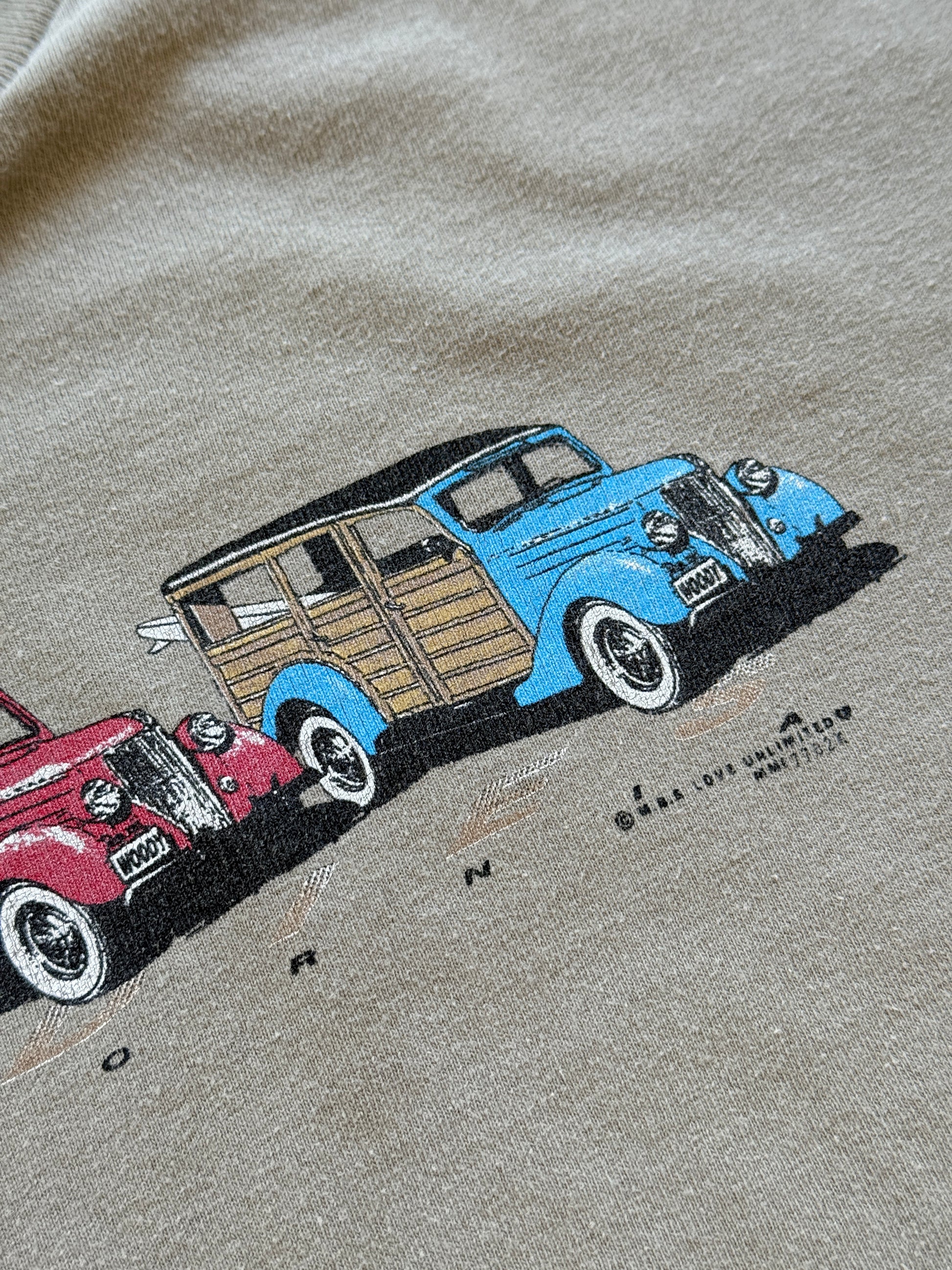 Beige California 00's Vintage Graphic Cars T-Shirt - Medium