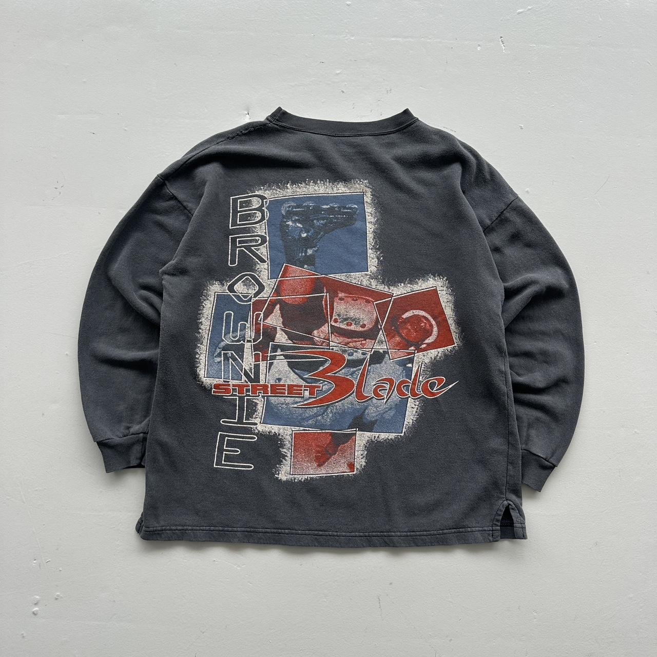 Grey Rollerblading 90’s Vintage Graphic Sweatshirt - Small Oversized