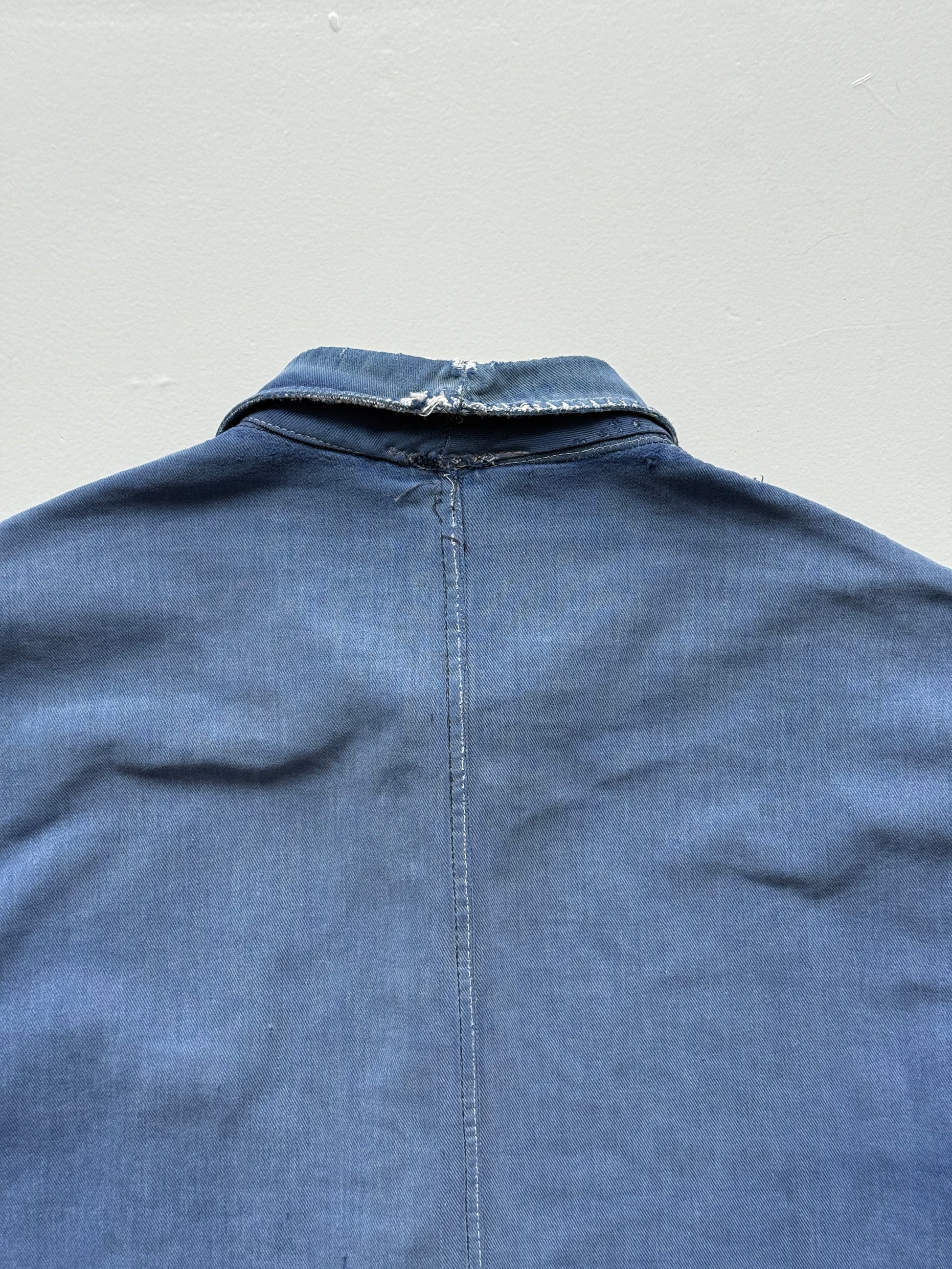 Thrashed Blue Chore Jacket 70's Vintage French Workwear CH146 - Oversized Medium
