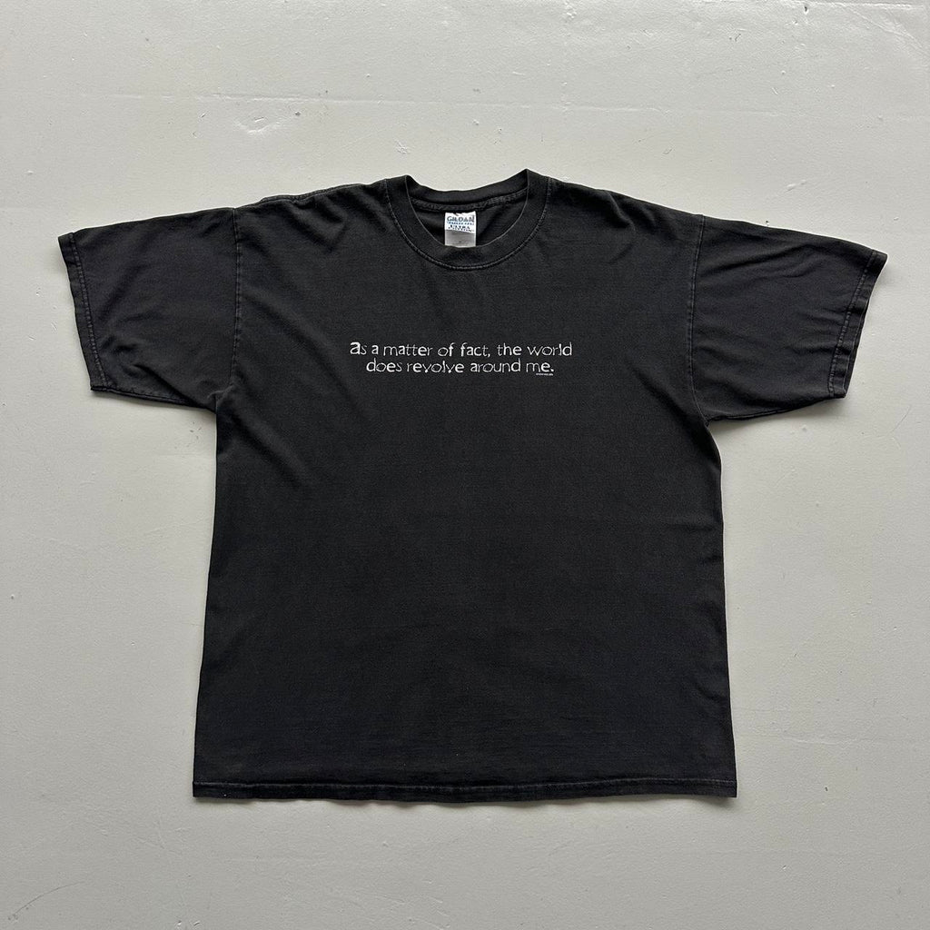 Black Slogan 00s Vintage Graphic T-Shirt - XL