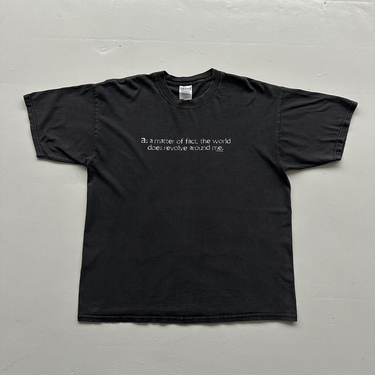Black Slogan 00s Vintage Graphic T-Shirt - XL