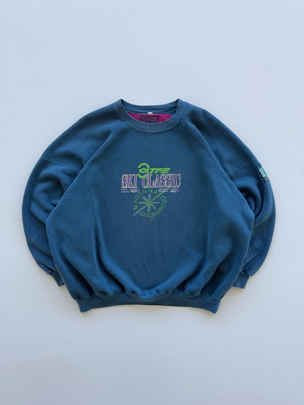 Blue Fanatic 80's Vintage Ski Graphic Sweatshirt Jumper - Large