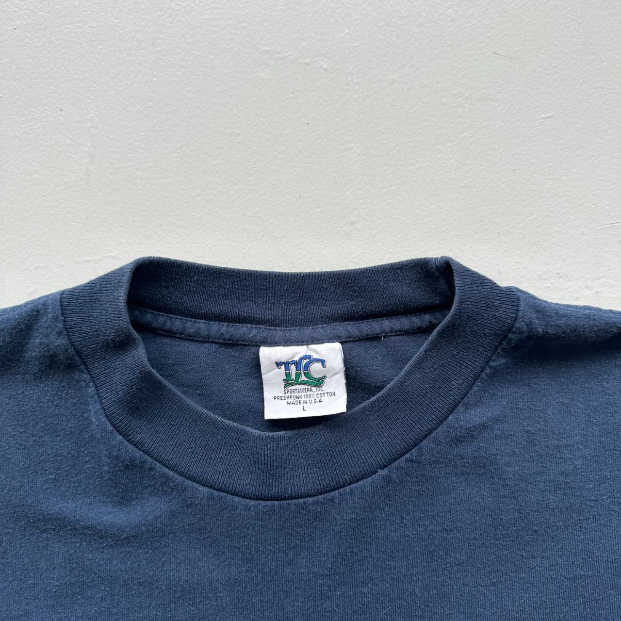 Navy Track and Field 90s Vintage T-shirt - Large