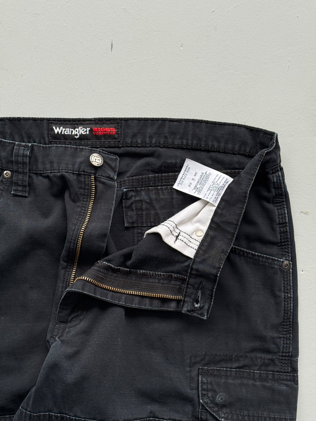 Black Wrangler 00's Vintage Canvas Carpenter Pant Trousers - W36 x L30