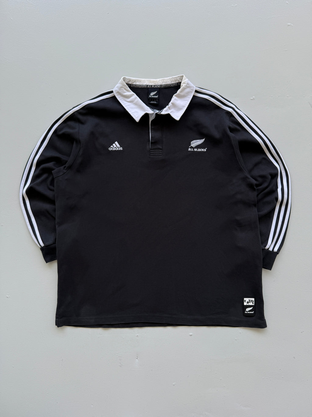 Adidas All Blacks New Zealand Rugby 00's Vintage Jersey Polo Shirt - XL