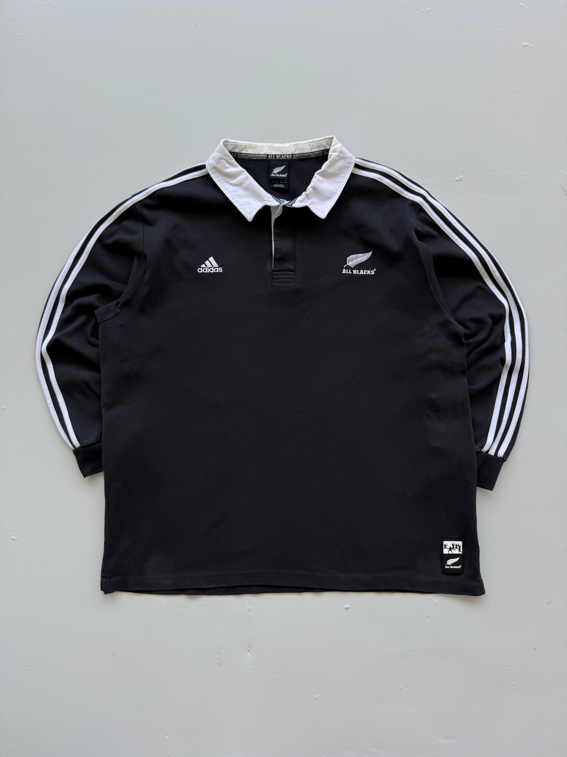 Adidas All Blacks New Zealand Rugby 00's Vintage Jersey Polo Shirt - XL