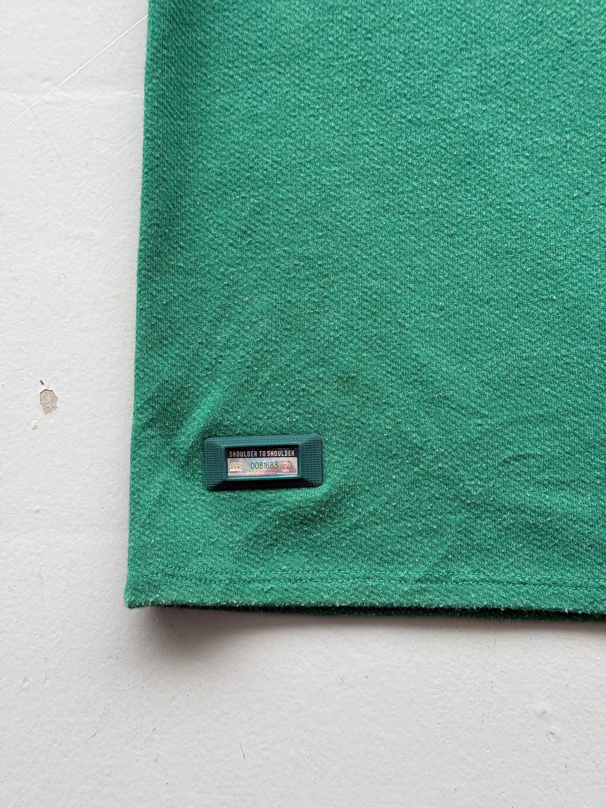 Green Ireland Home 2019 Jersey Vintage Short Sleeve Rugby Polo - XXL