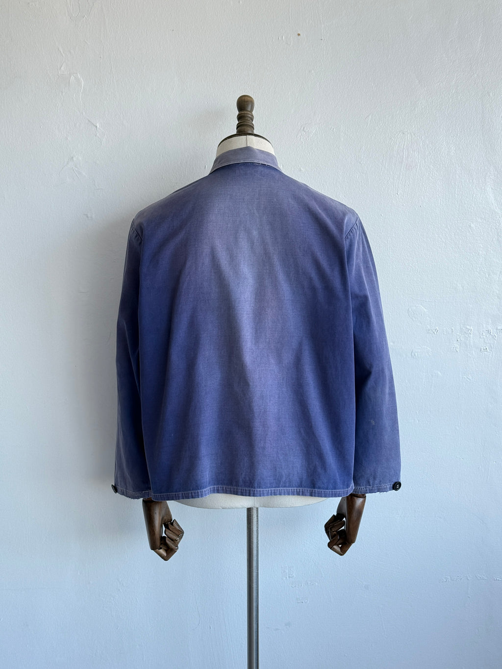 Faded Blue French 1970s Vintage Workwear Chore Jacket CH454 - Small