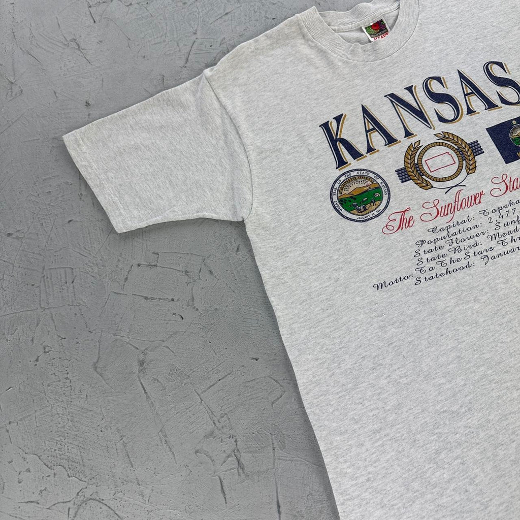 KANSAS Vintage 90s Grey Tourist T-shirt - Medium