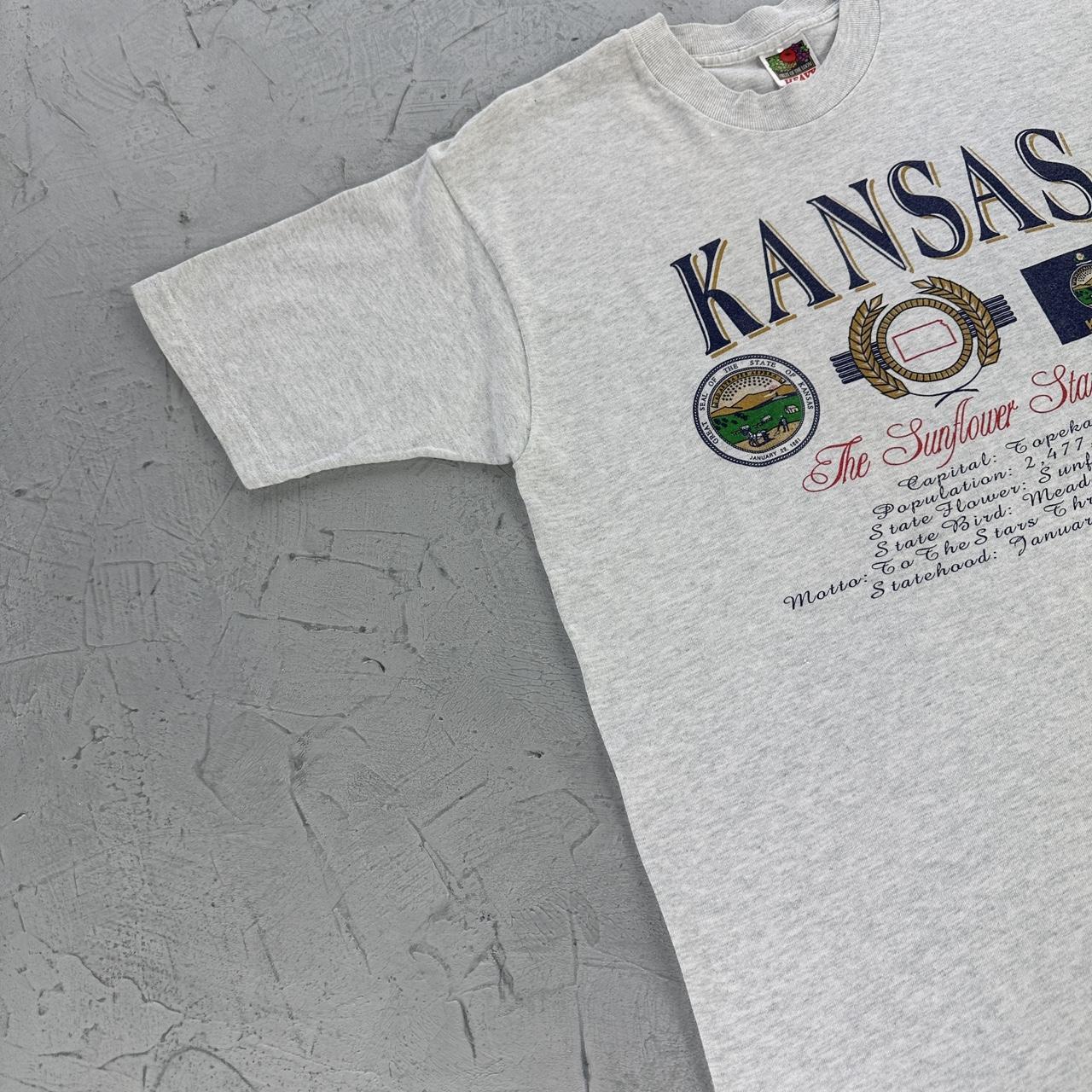 KANSAS Vintage 90s Grey Tourist T-shirt - Medium