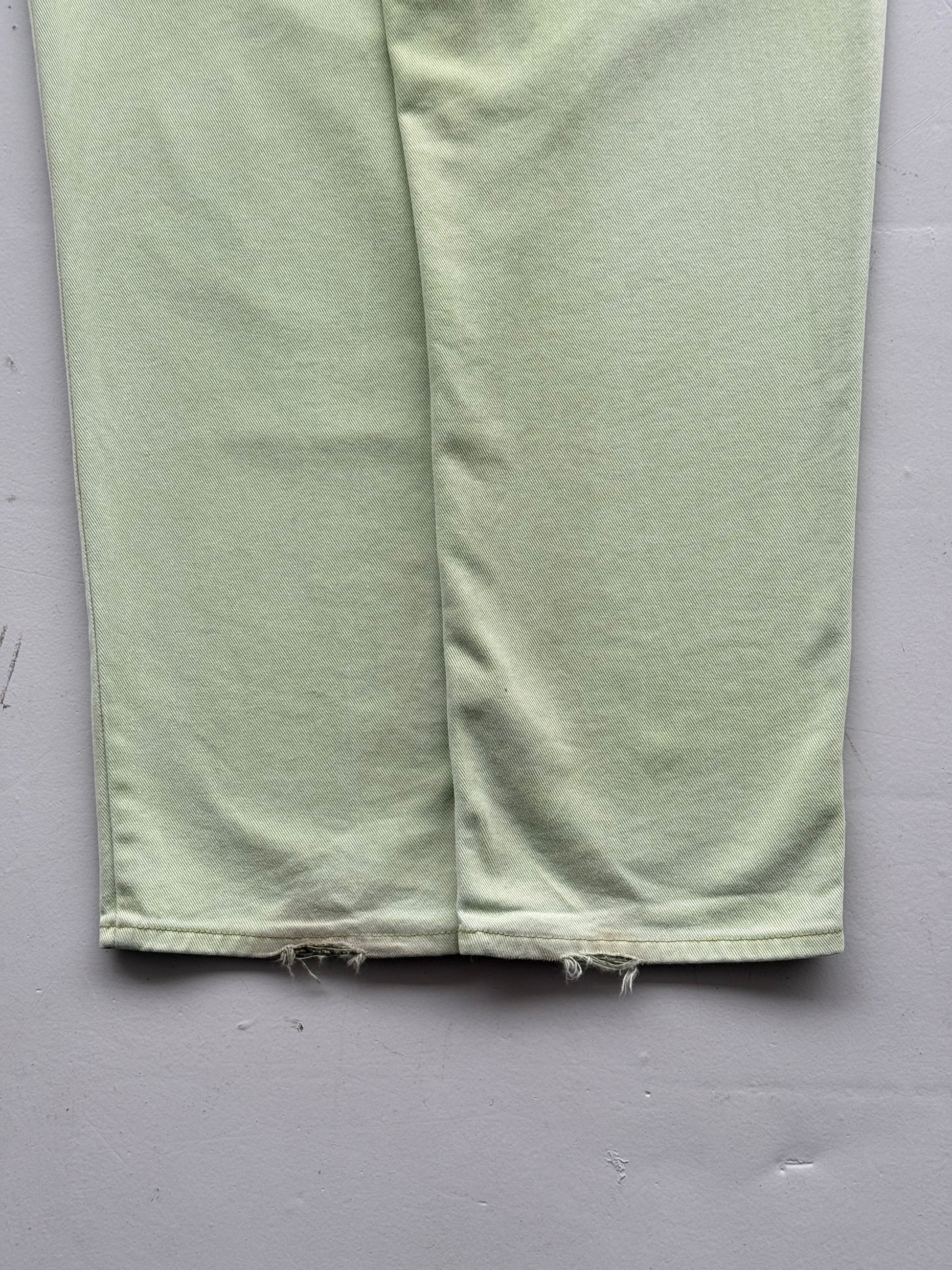 Pale Green Moto Y2K Vintage Jeans - UK 14