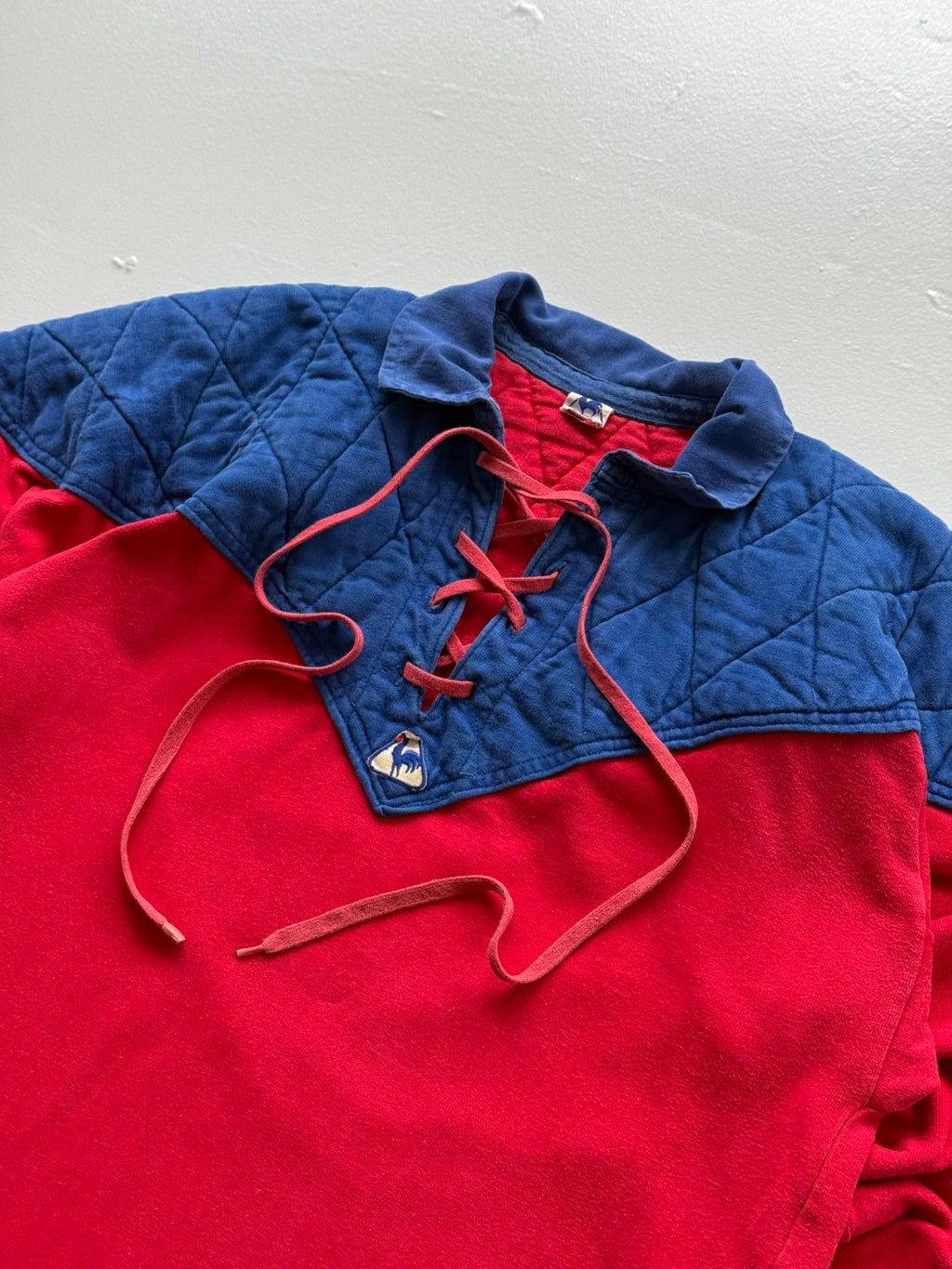 Le Coq Sportif Padded 70s Vintage Rugby Polo Jersey - Small/Medium