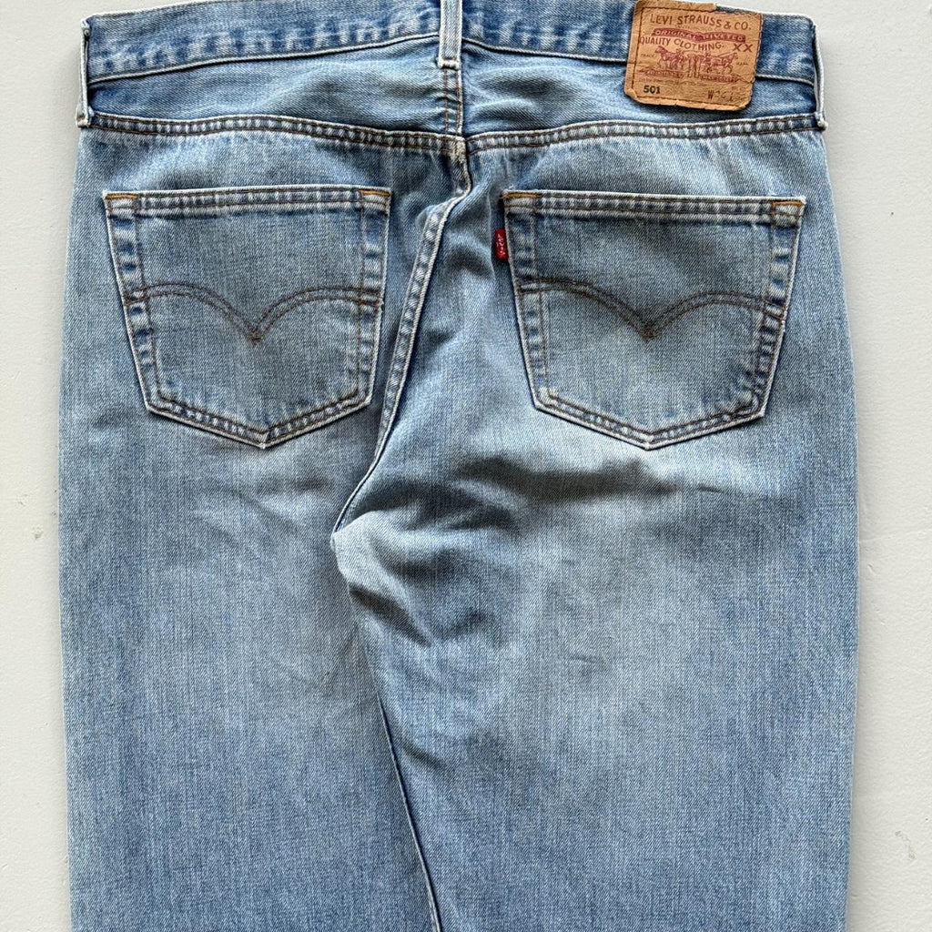 Blue Levi's 501 Denim Straight Leg 90's Vintage Jeans - 34” x 30”