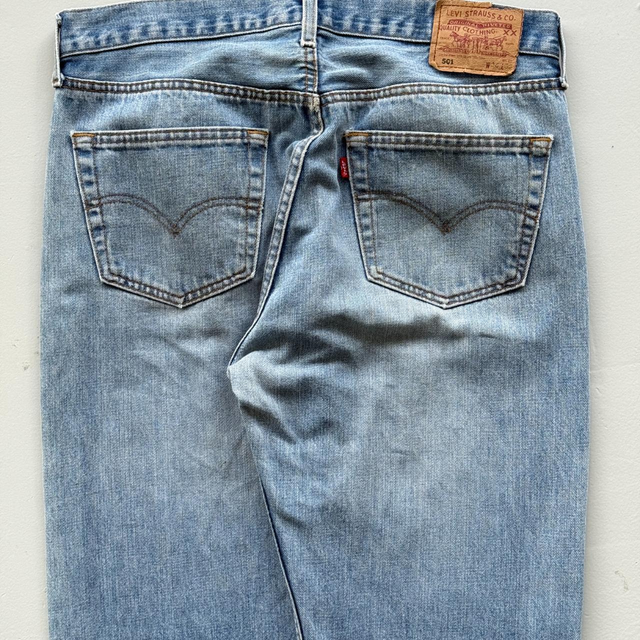 Blue Levi's 501 Denim Straight Leg 90's Vintage Jeans - 34” x 30”