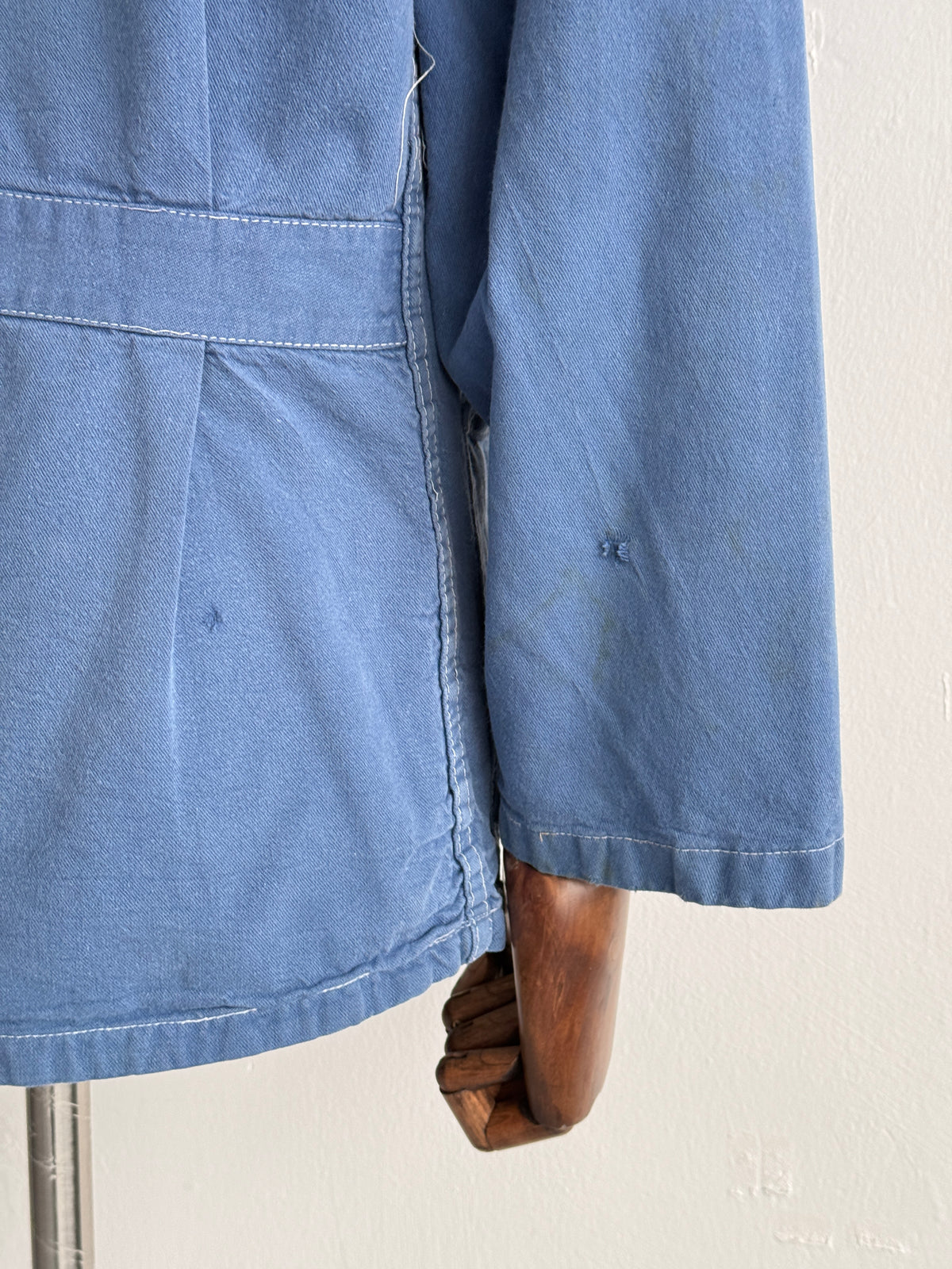 Blue French 1960s Vintage Workwear Chore Jacket CH548 - Small