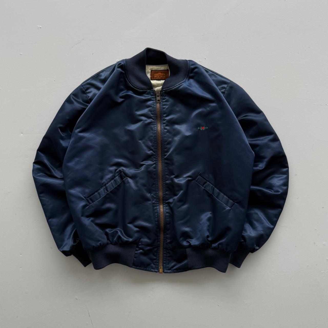 Navy Charro Embroidered 80’s Vintage Bomber Jacket - XL