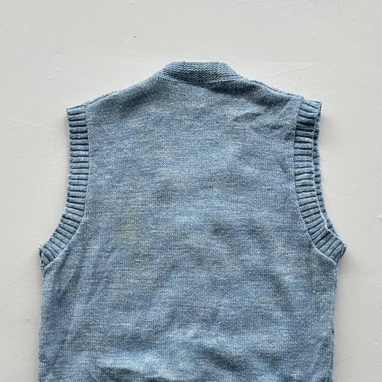 Blue Lahmar 90s Vintage Woollen Sweater Vest - Small