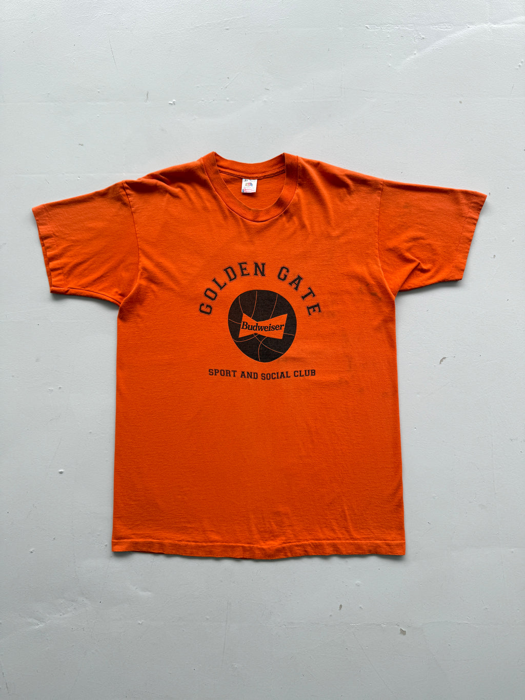 Orange Budweiser 90's Vintage Single Stitch Graphic T-Shirt - XL