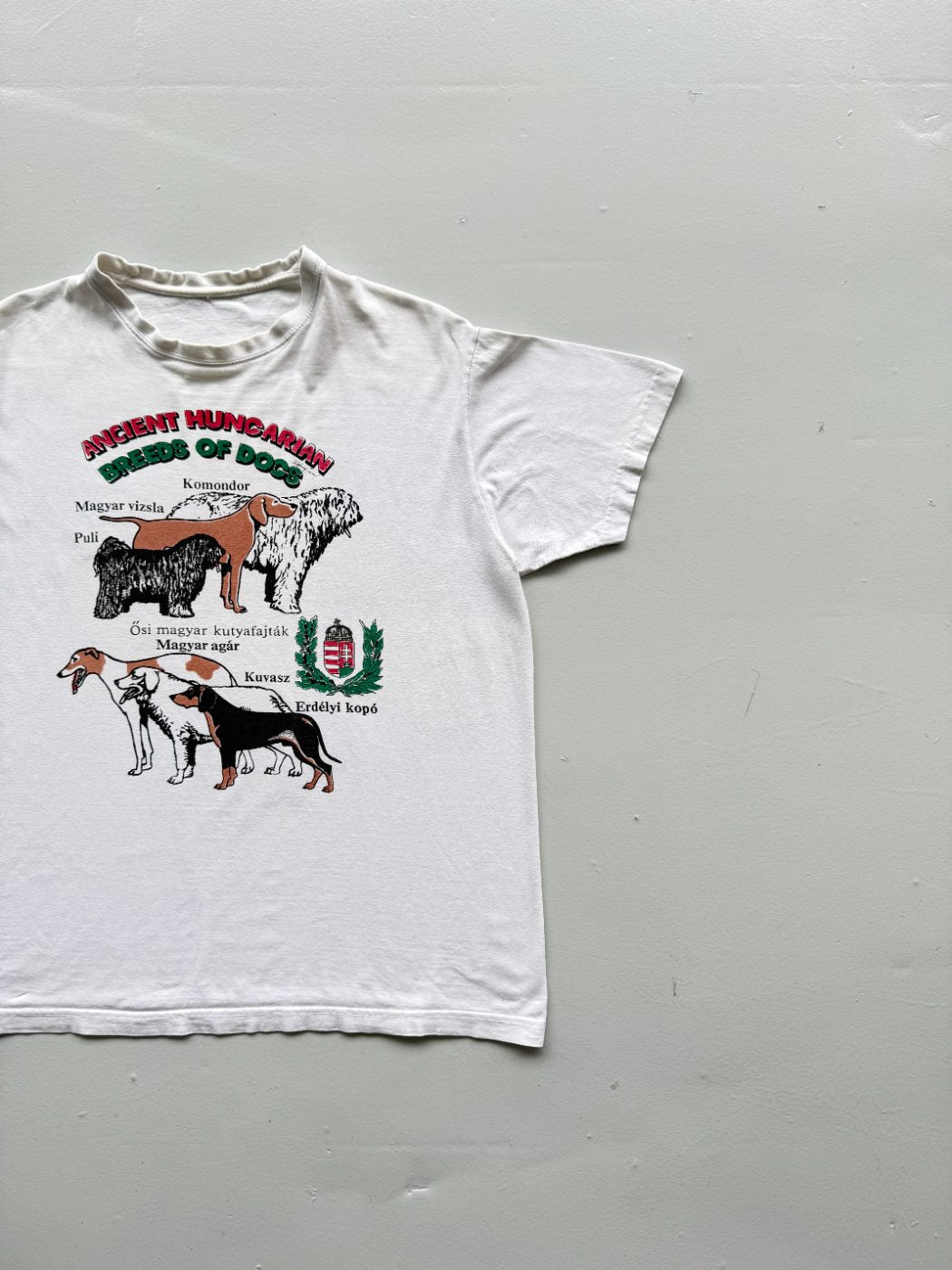 Ancient Hungarian Breeds of Dogs Vintage Graphic T-Shirt - Medium