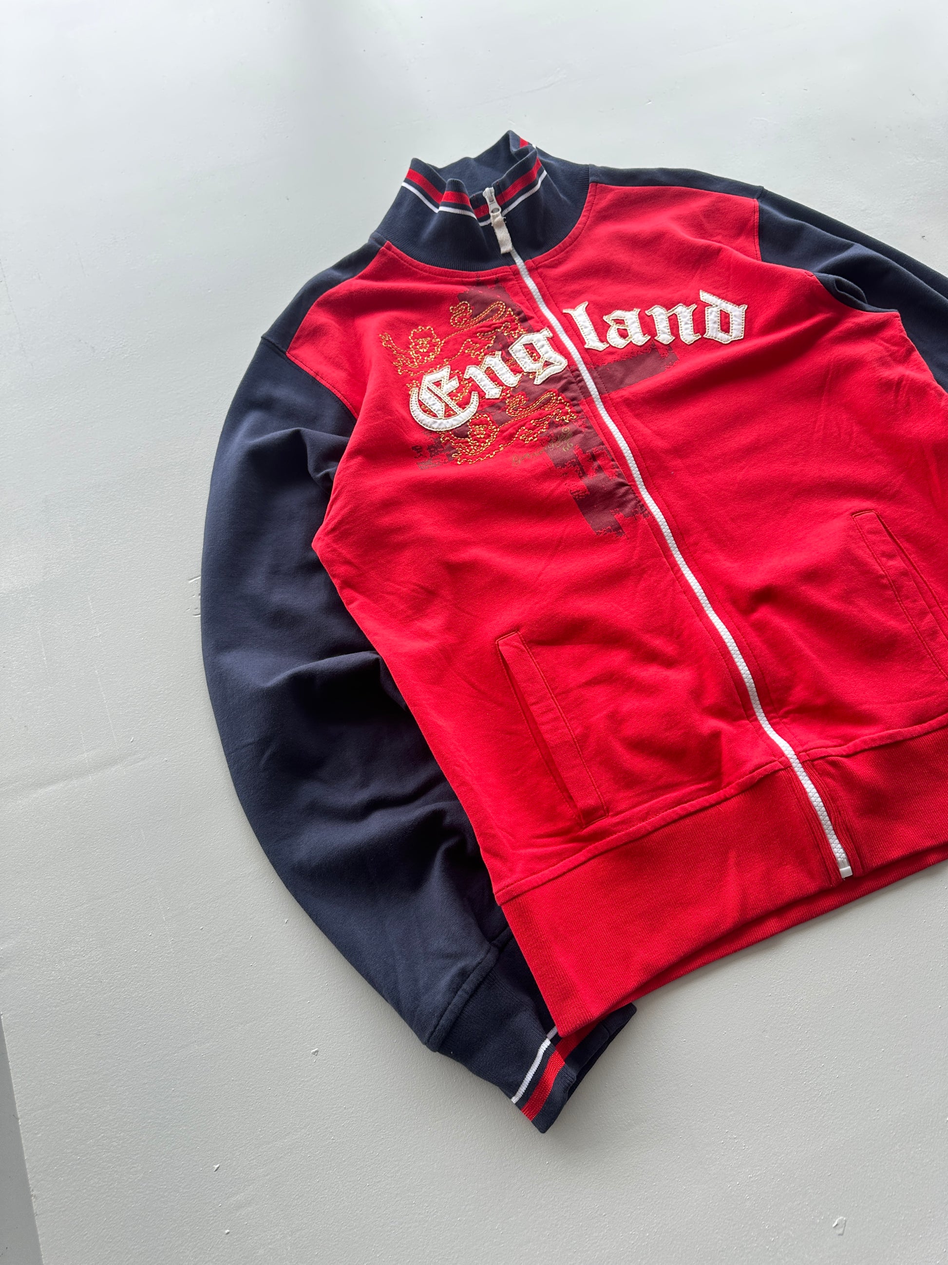 Lambretta England Three Lions Y2K Vintage Zip Sweatshirt - XL