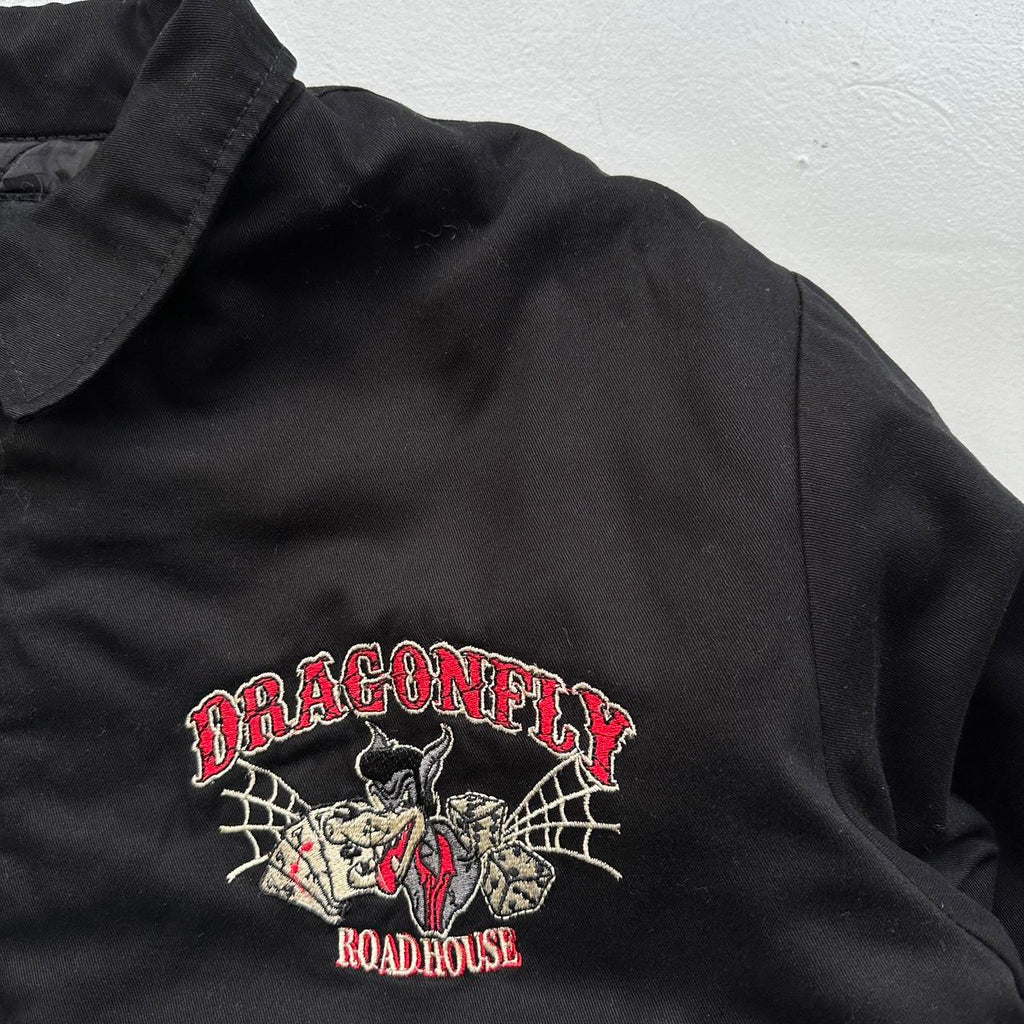 Black 90’s Dragonfly Vintage Bomber Jacket - Large