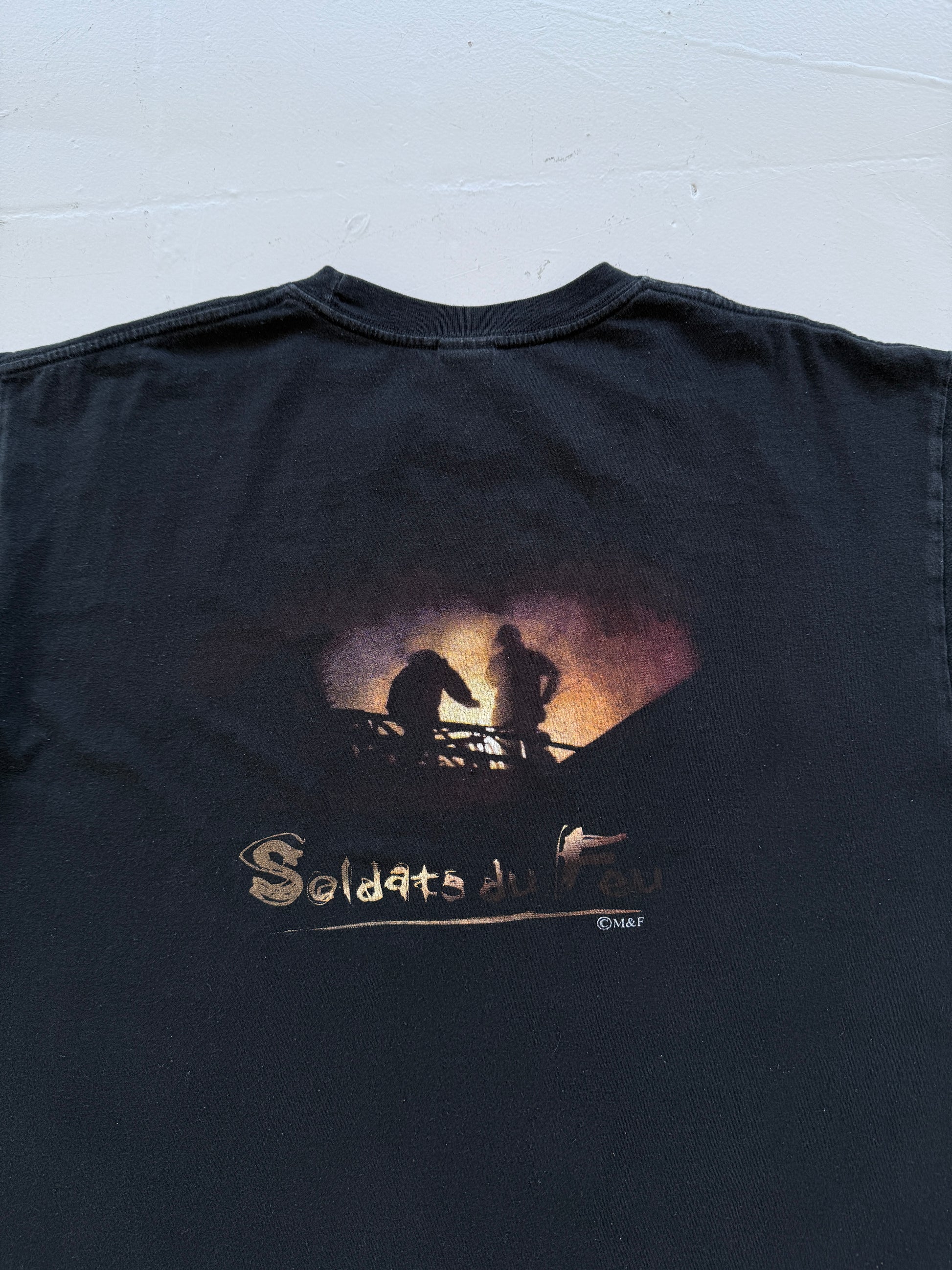 Black Men & Fire 00's Vintage Graphic T-Shirt - XL