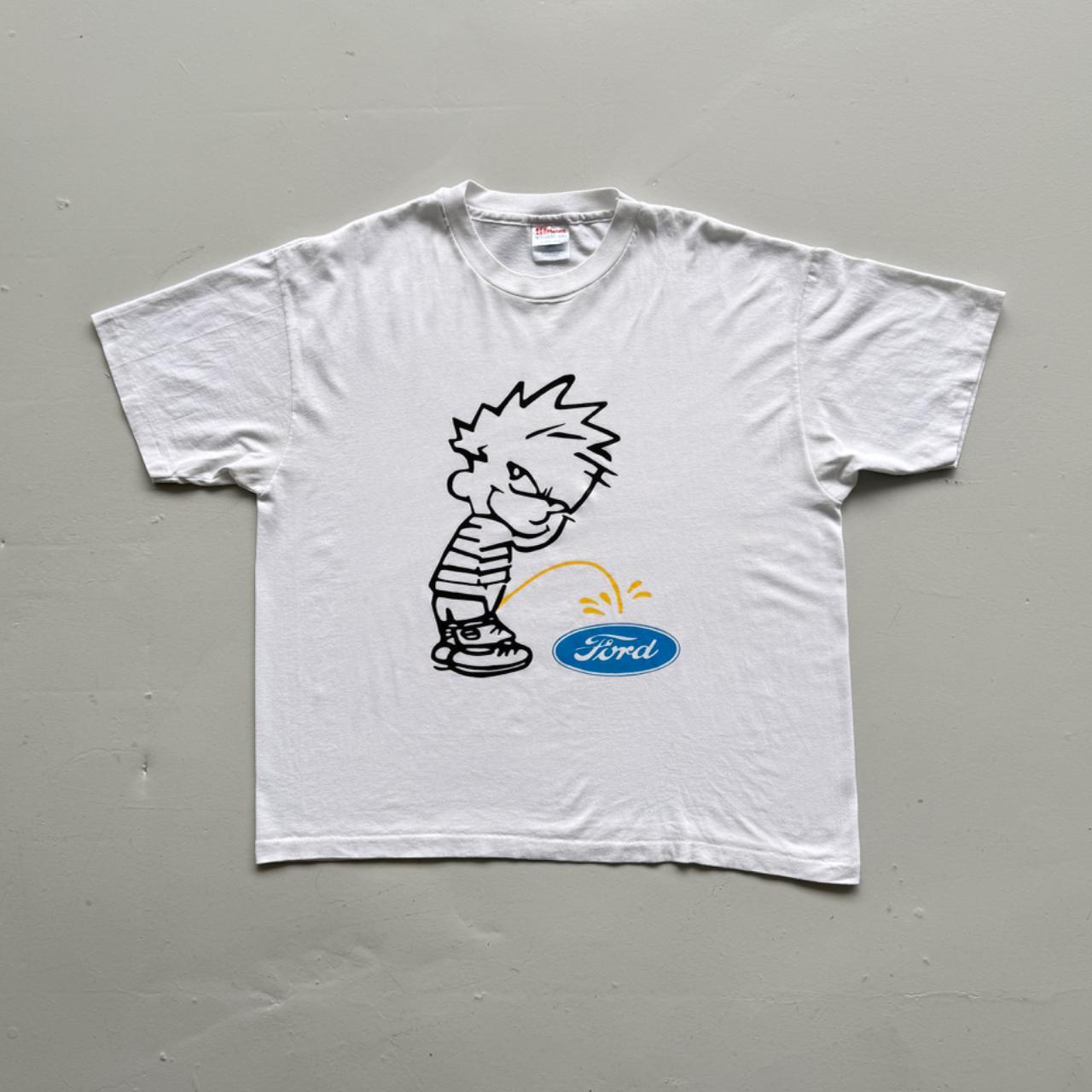 White Cartoon Ford 90s Vintage Graphic T-Shirt - XL