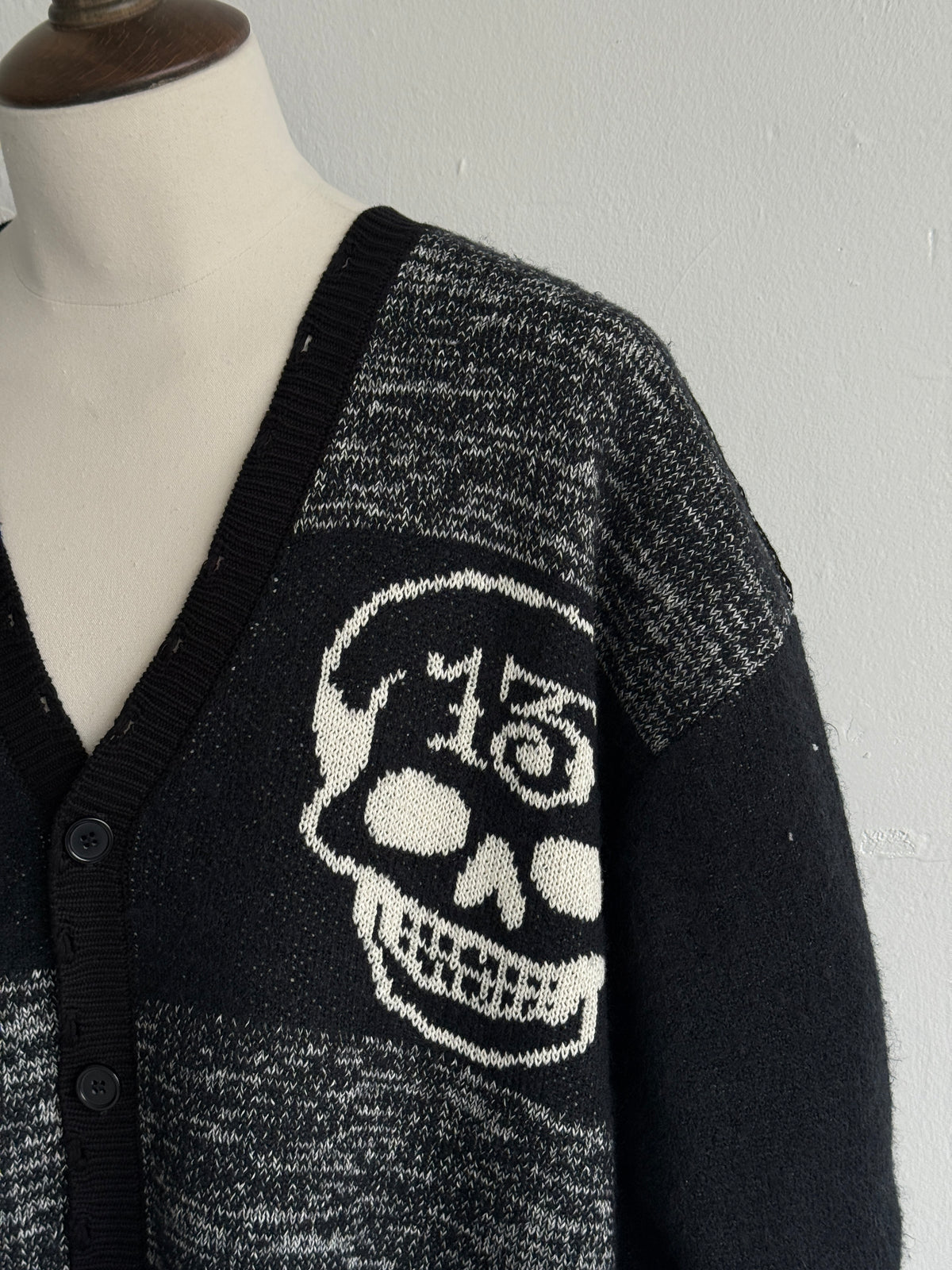 Ed Hardy Lucky 13 Skull Y2K Vintage Knitted Cardigan - XL Big