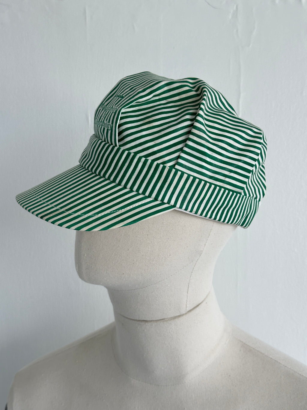 Green & White Tandem Striped 90's Vintage SnapBack Trucker Cap